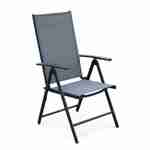 Set mit 4 Naevia-Sesseln mit mehreren Positionen aus anthrazitfarbenem Aluminium und grauemTextilene Photo2