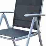 Set mit 4 Naevia-Sesseln mit mehreren Positionen aus grauem Aluminium und schwarzem Textilene Photo4
