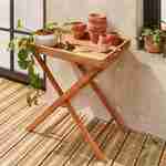 Desserte de jardin en bois 68x44cm - Murcia - Plateau amovible sur pied, table d'appoint, table basse Photo1
