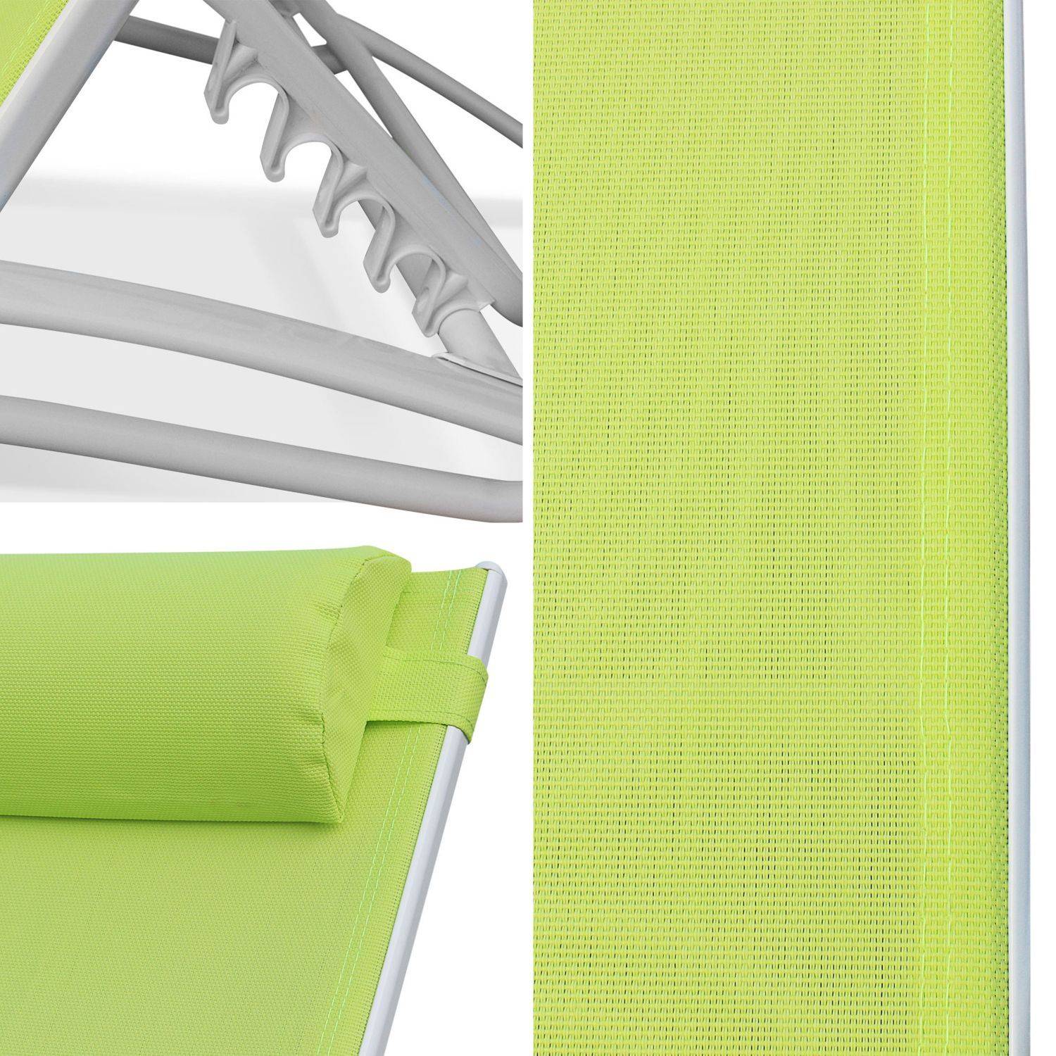 Sonnenliege aus Aluminium und Textilene - Louisa Apfelgrün - Liegestuhl Photo3