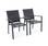 Set van 2 aluminium en textileen stoelen,  verouderd hout aspect