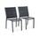Set van 2 aluminium en textileen stoelen, opstapelbaar