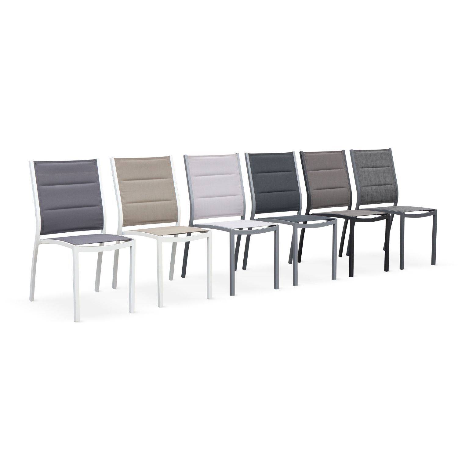 Lot de 2 chaises Chicago - Aluminium gris foncé et textilène gris foncé chiné Photo5