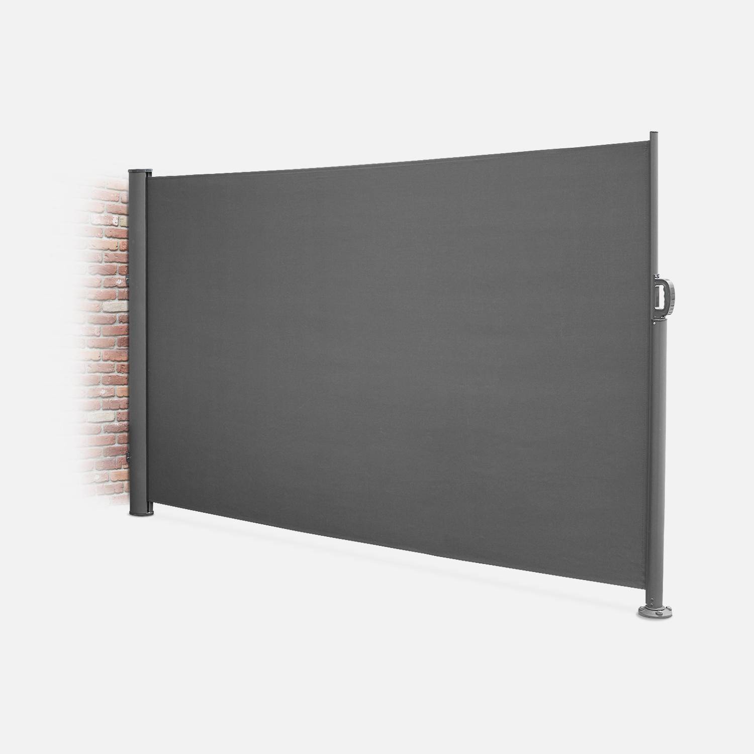 Cortina de exterior retangular, poliéster, cinzento, 300x160 cm Photo1