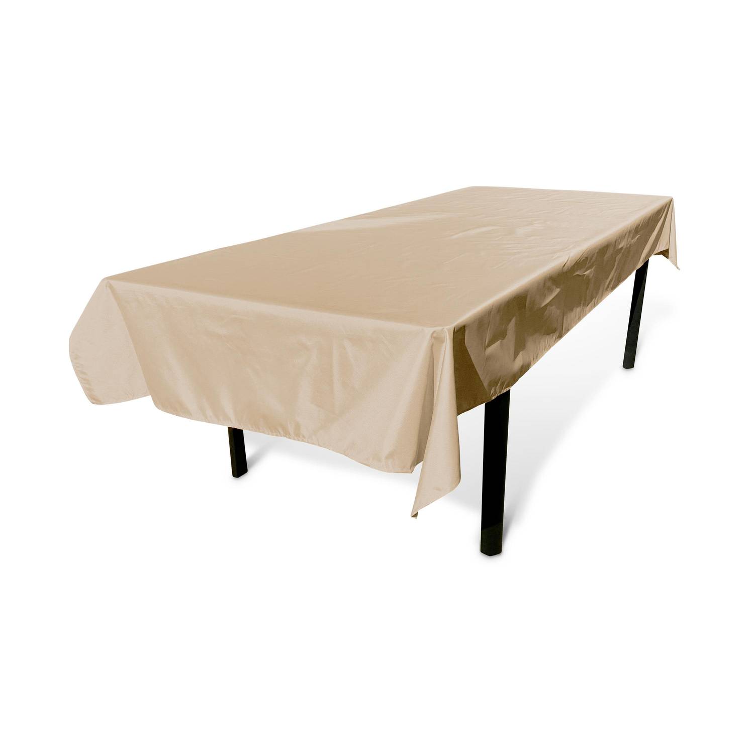 Nappe d’extérieur de 300 x 140 cm beige, 100% polyester, protège la table, protection UV, style estival Photo1