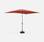 Parasol droit Touquet rectangulaire 2x3m terracotta, mât central aluminium orientable et manivelle d'ouverture
