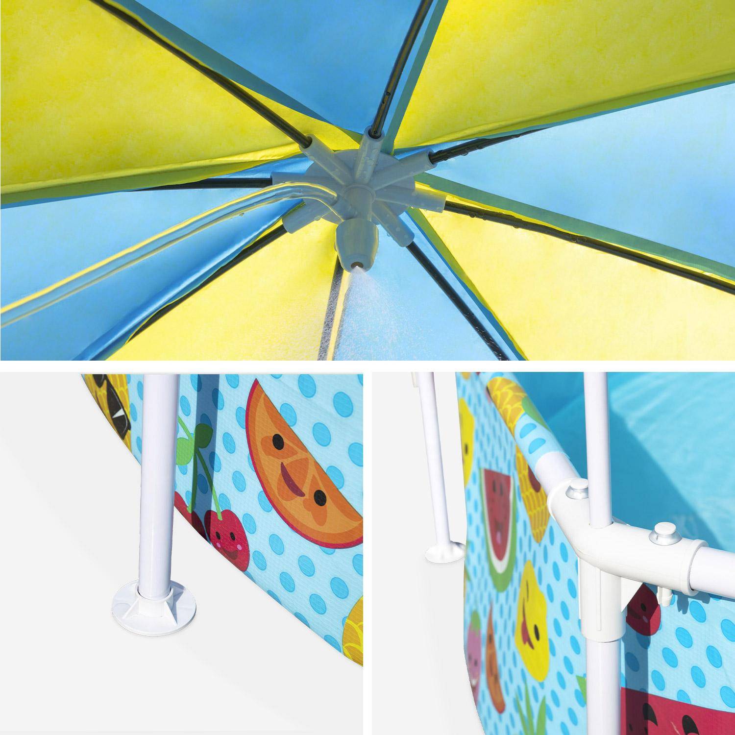 Piscina tubular Tana con parasol integrado, redonda 244x51cm Photo3