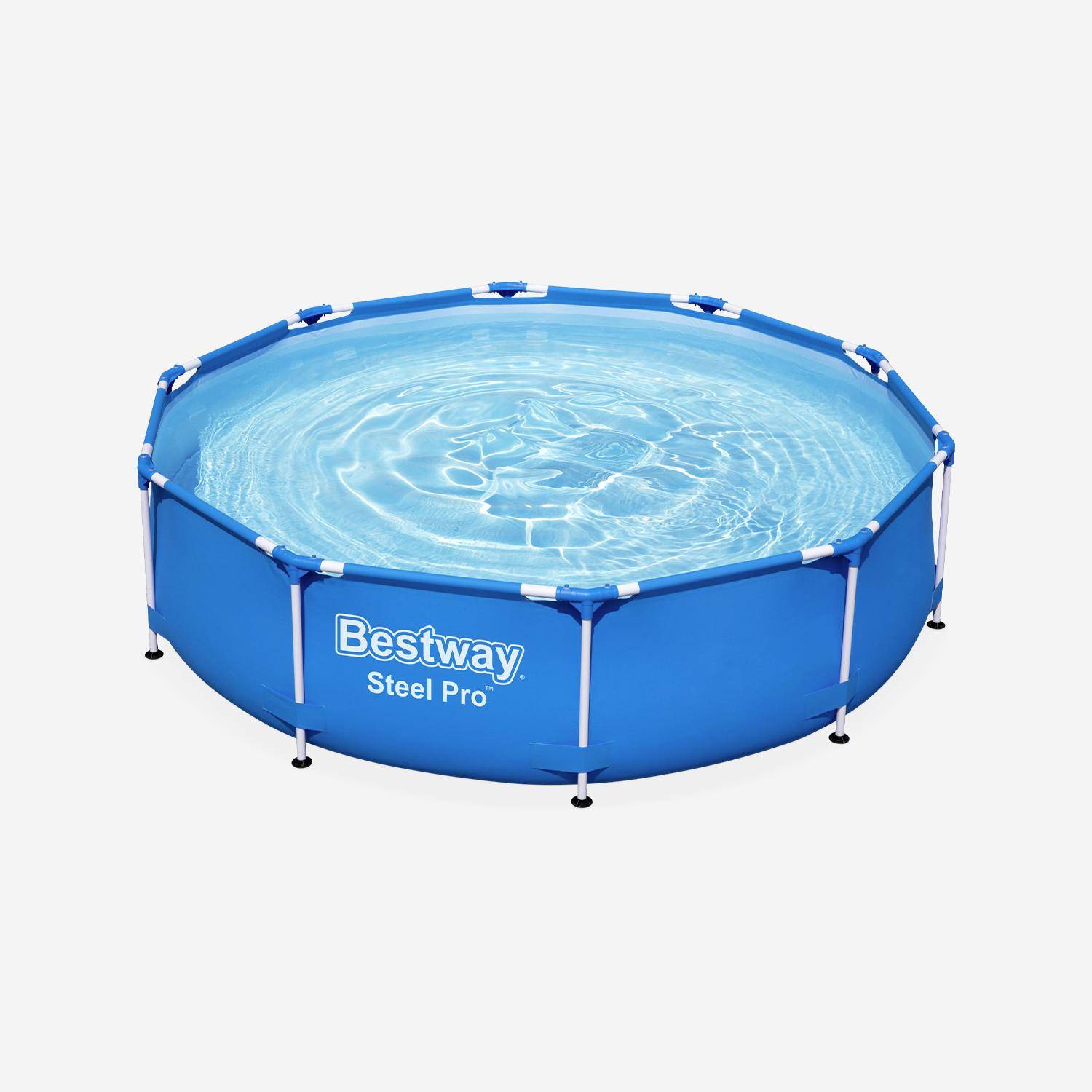 Piscina tubular - Connemara Ø3,05m azul - piscina redonda Ø3,05m com bomba de filtração, piscina acima do solo, estrutura em aço Photo2