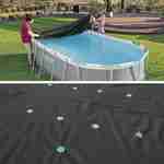 Bâche de protection 4 saisons pour piscine hors sol ovale 427x250cm, housse, couverture Photo4