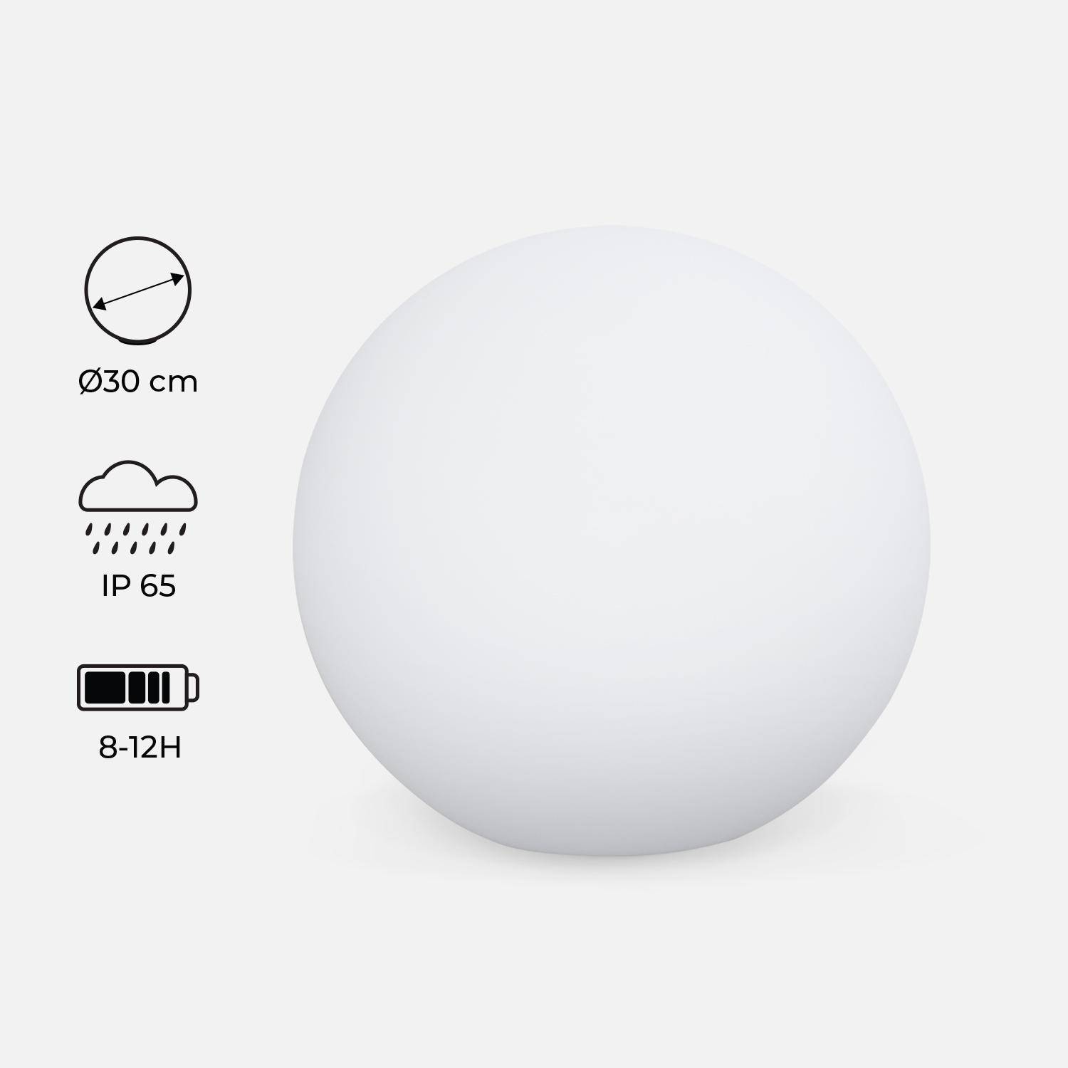 LED Bollamp 30cm – Decoratieve lichtbol, Ø30cm, warm wit, afstandsbediening Photo1
