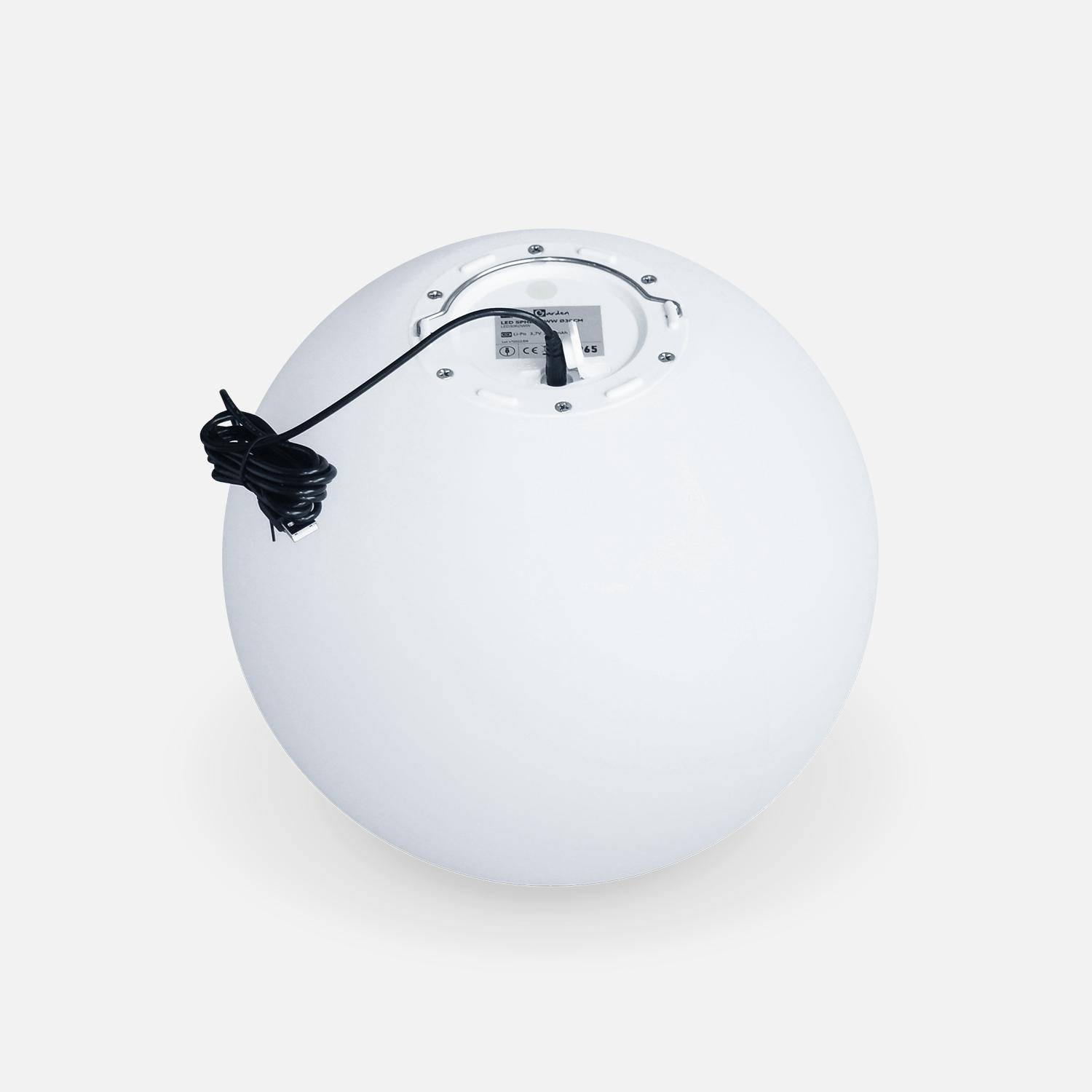 Bola LED 30cm - Esfera de luz decorativa, Ø30cm, branco cálido, controlo remoto Photo4