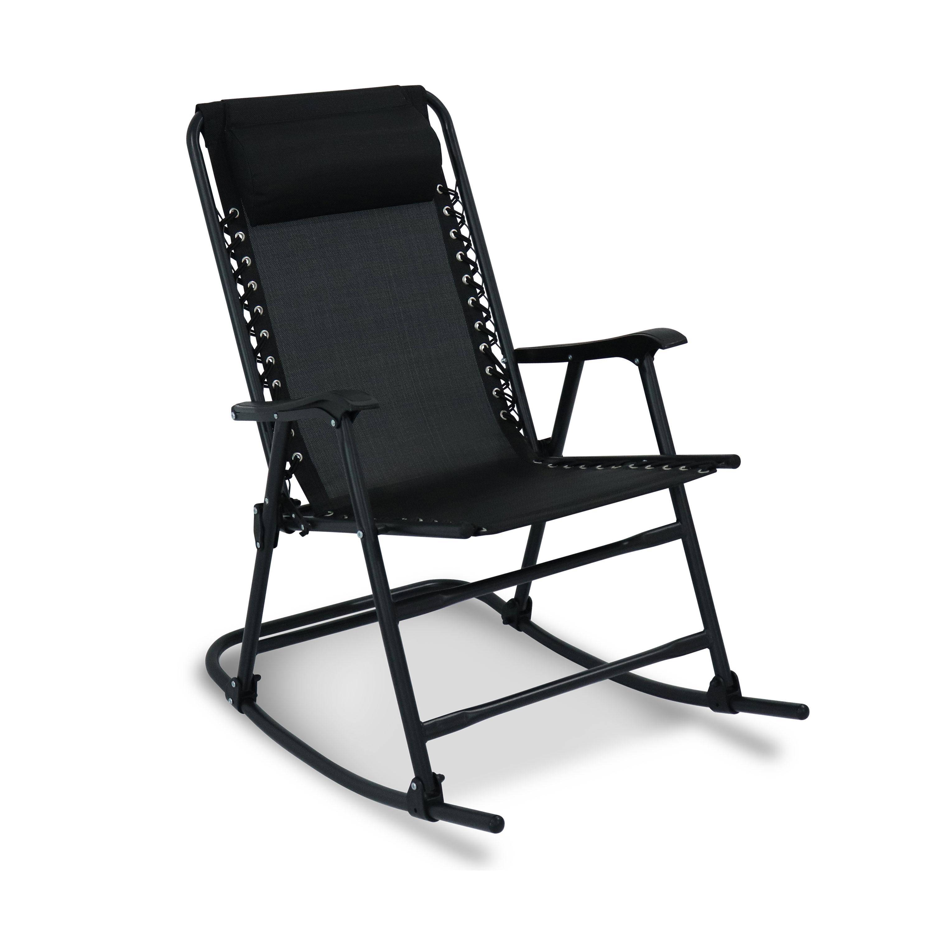 Schaukelstuhl – JACKY – Sessel mit modernem Design, Schwingstuhl, klappbar, Schwarz Photo1