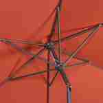 Parasol droit rond Ø300cm - Touquet Terracotta - mât central en aluminium orientable et manivelle d'ouverture Photo7