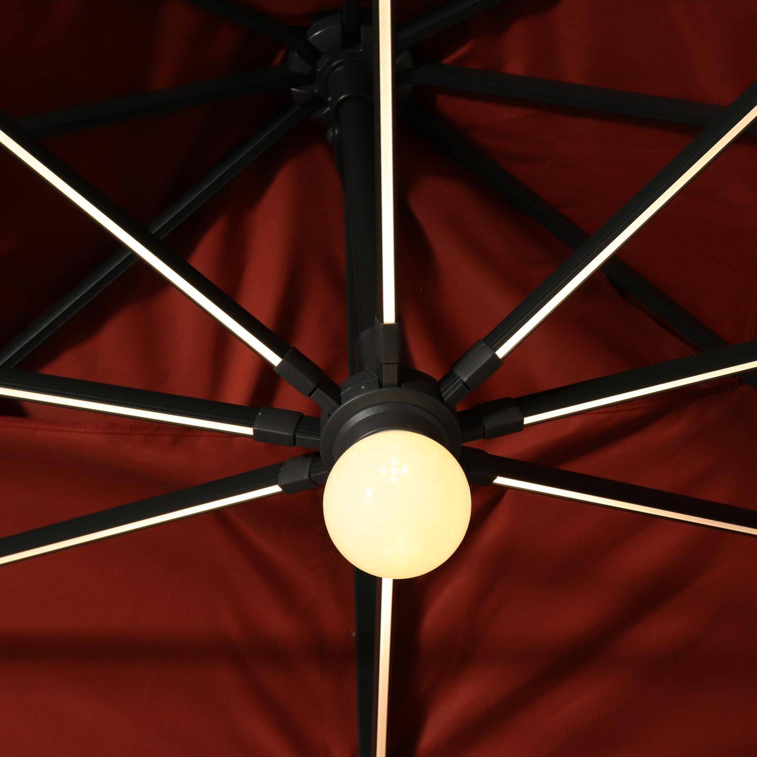 Parasol rectangular 3 x 4 m - Luce Terracotta - Paraguas excéntrico inclinable, plegable y giratorio 360° con cargador solar Photo3