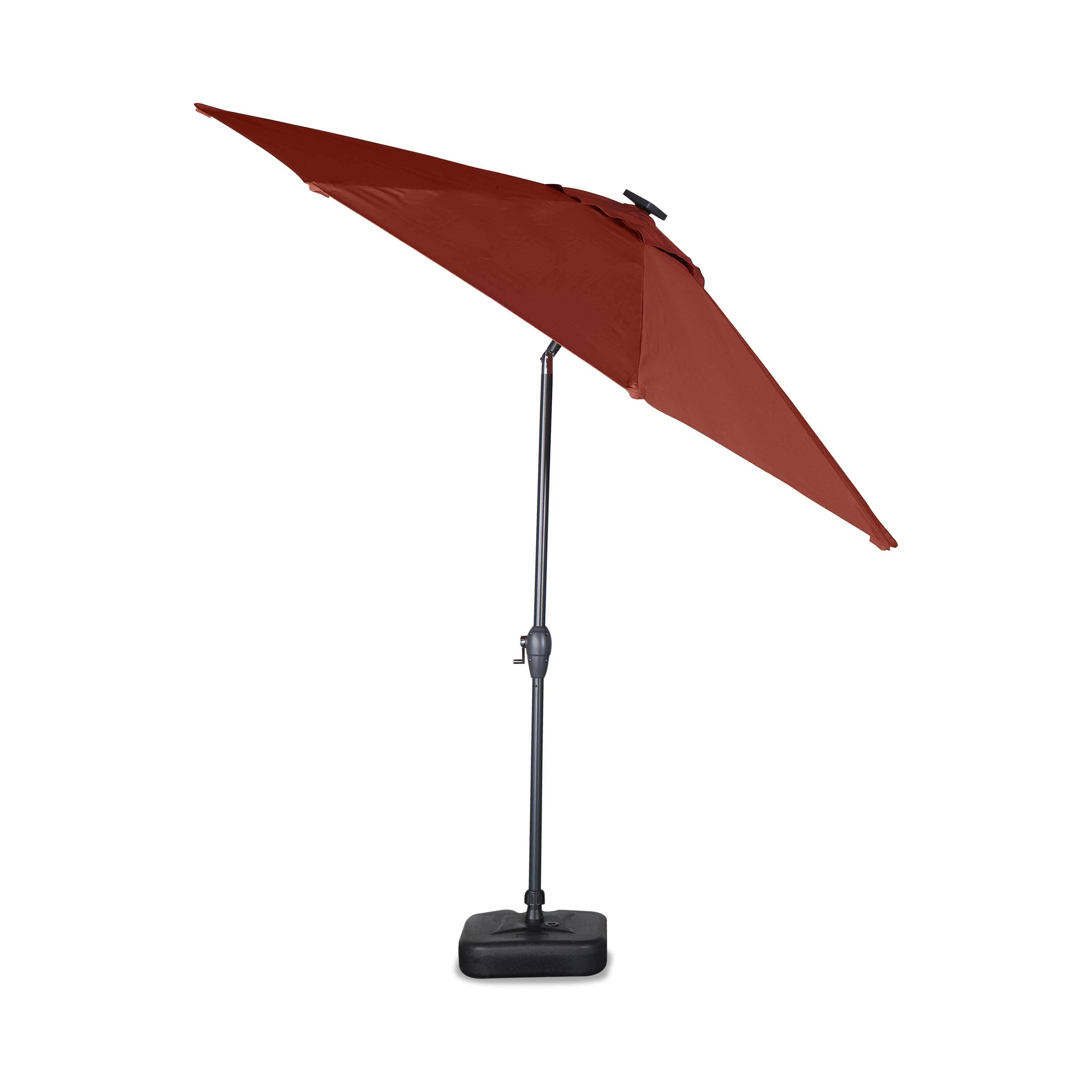 Ronde LED parasol  Ø 2,7m - Helios Terracotta- Stokparasol met geïntegreerde verlichting en hendel Photo3