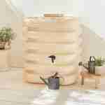 Récupérateur d'eau cubique 1000L beige - Grand maison avec kit raccord chéneau inclus, récupérateur à eau de pluie, robinet gros débit 26/34   Photo1