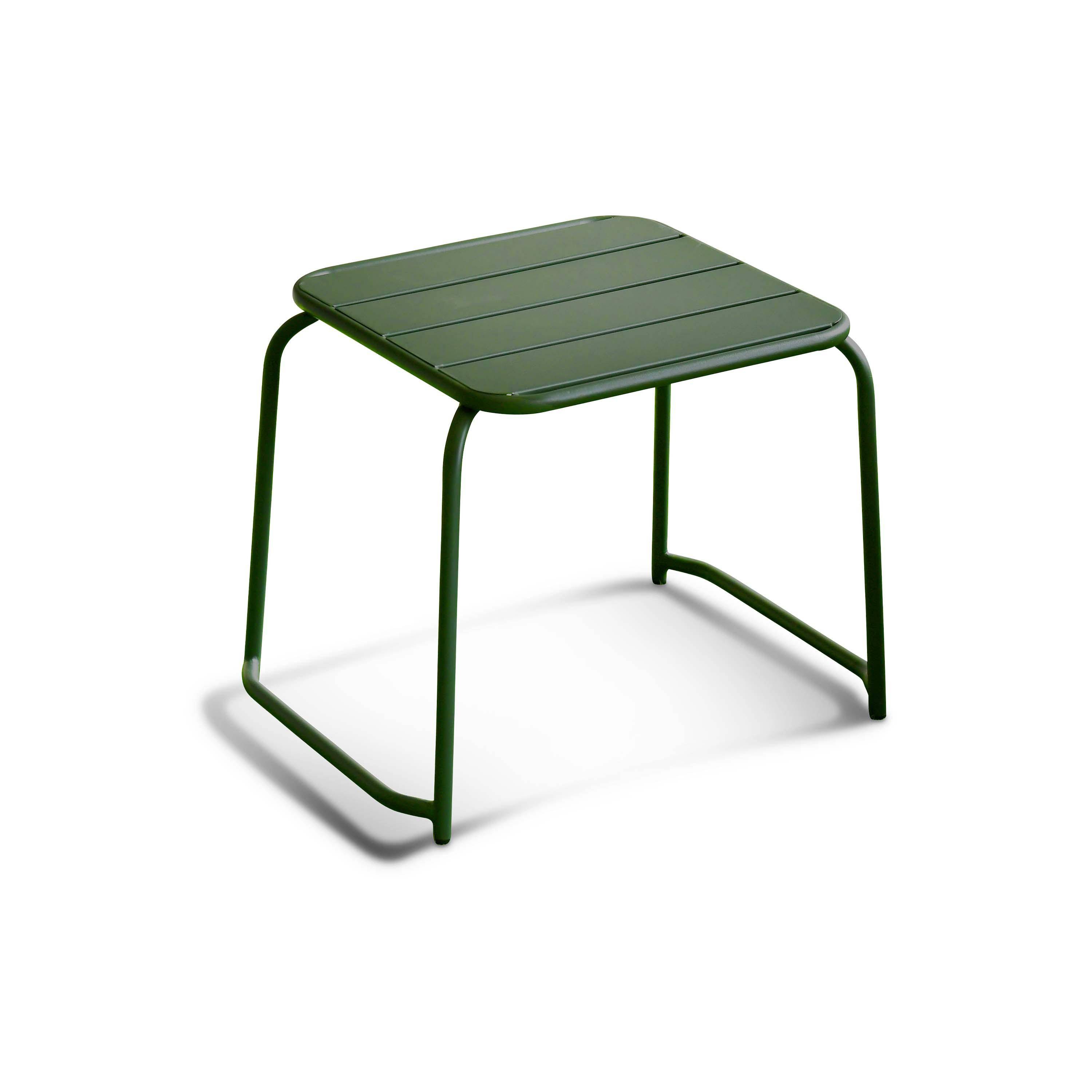 Suzana - set de jardin relax en métal 2 personnes vert de gris foncé 2 fauteuils 1 table d'appoint Photo7