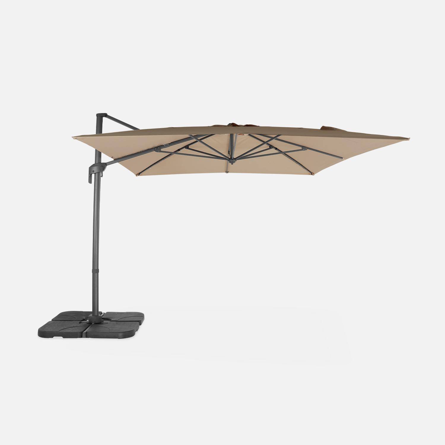 Ombrellone rettangolare decentarto 3 x 4 m - Antibes - beige - ombrellone decentrato , inclinabile, pieghevole e ruotabile a 360 Photo2