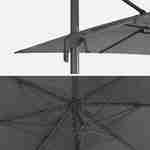 Parasol déporté rectangulaire 3x4m – Antibes – gris – parasol déporté, inclinable, rabattable et rotatif à 360° Photo7