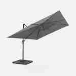Parasol déporté rectangulaire 3x4m – Antibes – gris – parasol déporté, inclinable, rabattable et rotatif à 360° Photo5