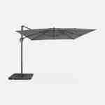 Parasol déporté rectangulaire 3x4m – Antibes – gris – parasol déporté, inclinable, rabattable et rotatif à 360° Photo3