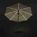 Parasol led déporté rond Ø300 cm  – Dinard – Beige – parasol exporté, inclinable, rabattable et rotatif à 360°, baleines en fibre de verre Photo4