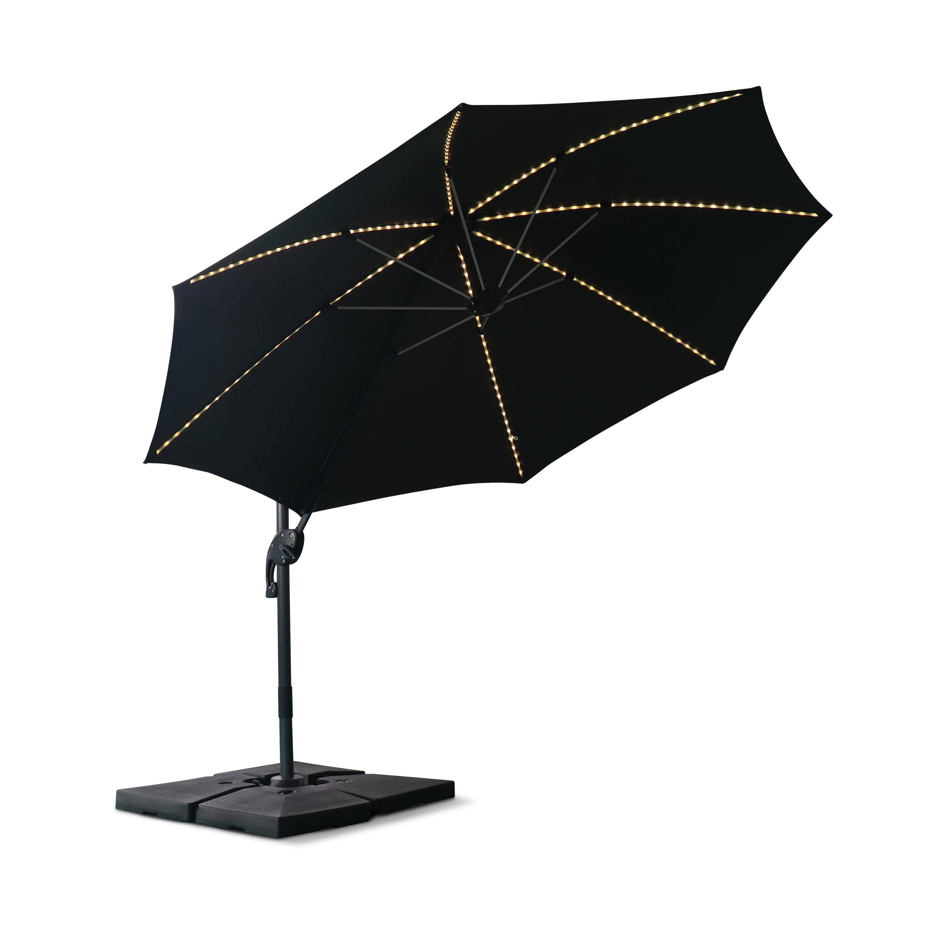 Ombrellone led tondo decentrato Ø300 cm - Dinard - Grigio - ombrellone decentrato, basculante, ribaltabile e girevole 360°, stecche in fibra di vetro Photo5