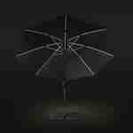 Parasol led déporté rond Ø300 cm  – Dinard – gris – parasol exporté, inclinable, rabattable et rotatif à 360°, baleines en fibre de verre Photo2