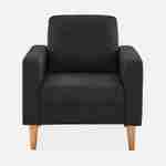 Donkergrijze stoffen zetel - Bjorn - 1-zits sofa met houten poten, Scandinavische stijl Photo3