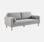 Fauteuil en tissu gris clair - Bjorn - Canapé 3 places fixe droit pieds bois, fauteuil scandinave  