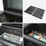 Barbecue gaz 3 brûleurs, tablettes rabattables - Bonacieux - noir, avec rangement  Photo5