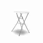 Statafel – GALA – Hoge tafel, opvouwbaar,  Ø80cm x 110cm + polyester statafelhoes, wit  Photo2