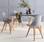 Table à manger rectangulaire bois 120cm gris - Hedvig - 4 chaises, 4 places, scandinave, pieds bois 