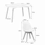Table à manger rectangulaire bois 120cm blanc - Hedvig - 4 chaises, 4 places, scandinave, pieds bois  Photo6