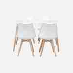 Table à manger rectangulaire bois 120cm blanc - Hedvig - 4 chaises, 4 places, scandinave, pieds bois  Photo2