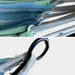 Hängemattenbezug für 1 Person, 110 x 220 cm, mit Seilen und Karabinern, Hängemattenstruktur, blau und grün gestreift Photo2
