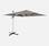 Parasol déporté haut de gamme carré 3x3m - PYLA LED taupe - Toile Sunbrella, structure alu, éclairage led, housse de protection