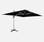 Parasol déporté haut de gamme carré 3x4m - PYLA LED noir - Toile Sunbrella, structure alu, éclairage led, housse de protection