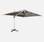 Parasol déporté haut de gamme carré 3x4m - PYLA LED taupe - toile Sunbrella ® fabriquée en France, housse de protection