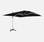 Parasol déporté haut de gamme carré 4x4m - PYLA LED noir - toile Sunbrella ® fabriquée en France, housse de protection