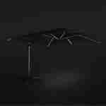 Parasol déporté haut de gamme LED carré 4x4m – PYLA LED noir – toile Sunbrella ® fabriquée en France, structure en aluminium anodisé, rotatif, éclairage led, housse de protection Photo4