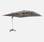 Parasol déporté haut de gamme carré 4x4m - PYLA LED taupe - toile Sunbrella ® fabriquée en France, housse de protection