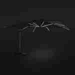 Parasol déporté haut de gamme LED carré 4x4m – PYLA LED gris anthracite – toile Sunbrella ® fabriquée en France, structure en aluminium anodisé, rotatif, éclairage led, housse de protection Photo4