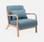 Stoffen fauteuil Lorens - L65xP80xH79cm - Blauw