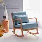 Design schommelstoel van hout en stof, 1 plaats, Scandinavische look Photo1