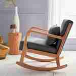 Design schommelstoel van hout en stof, 1 plaats, Scandinavische look Photo2