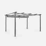 Pergola aluminium - Isla 3x4m -  Toile grise - Tonnelle idéale pour votre terrasse, toit rétractable, toile coulissante, structure aluminium Photo3