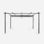 Pergola aluminium - Isla 3x4m -  Toile grise - Tonnelle idéale pour votre terrasse, toit rétractable, toile coulissante, structure aluminium Photo4