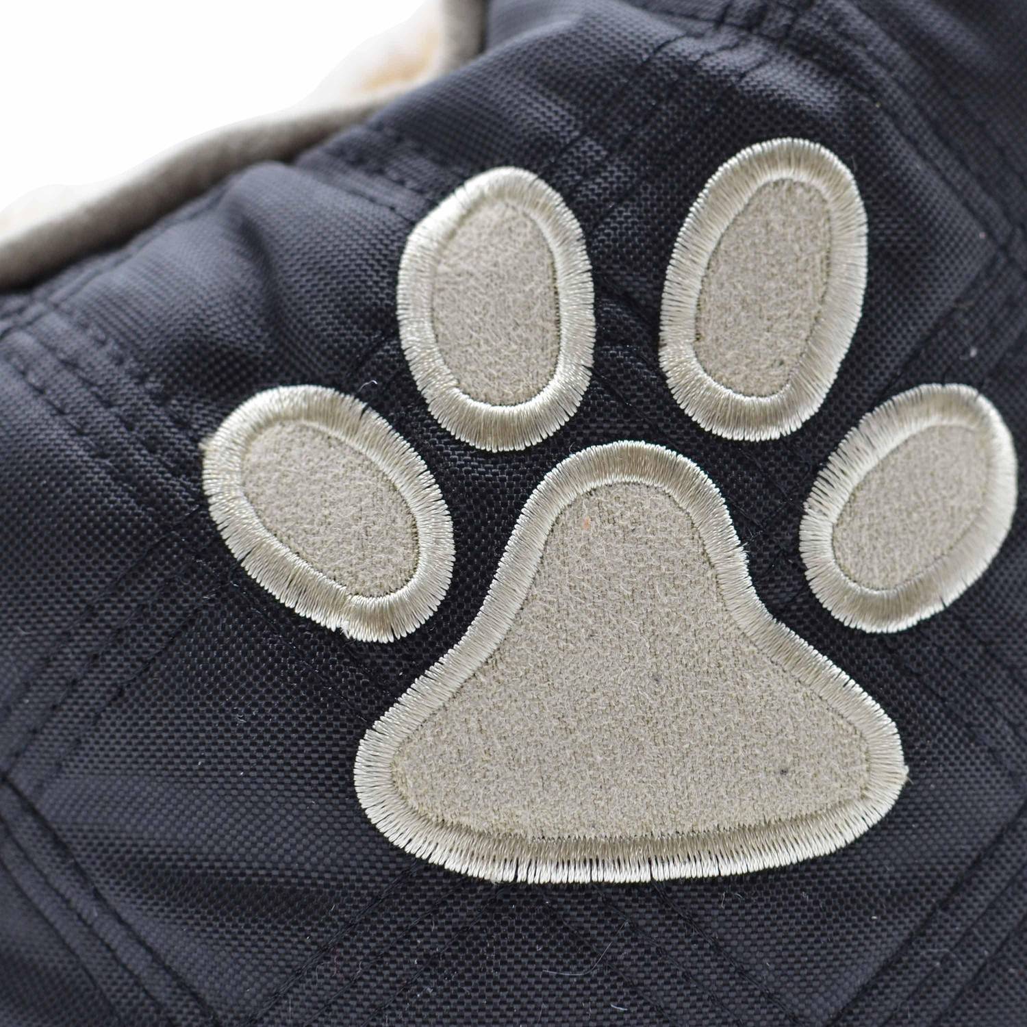 Corbeille en tissu matelassée noir et beige pour petit chien et chat, taille S Photo3