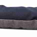 Coussin en coton et en polyester gris et bleu marine 85 x 70 cm de forme ovale, pour chien moyen, taille M  Photo4